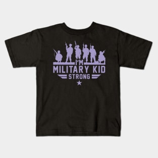 I'm Military Kid Strong Purple Up Gift For Men Women KIds Kids T-Shirt